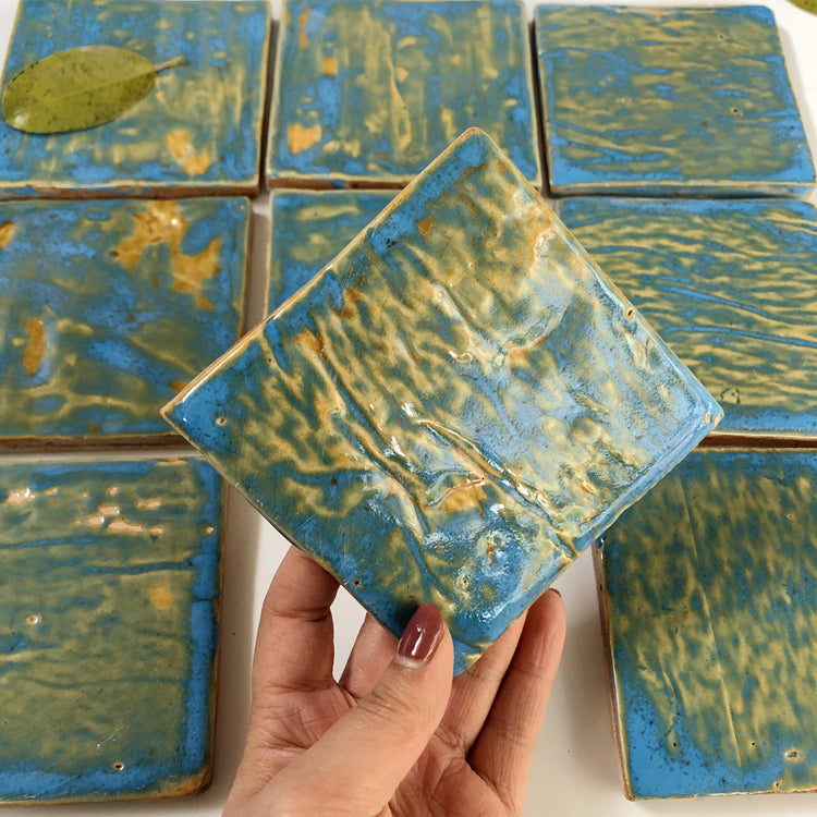 Gạch Zellige Ma-rốc Thủ Công Nguyên Chất 4x4 inch, Trang Trí Tường Nội Thất Biệt Thự & Resort, Gạch Khách Sạn Tráng Men Nghệ Thuật Đa Sắc Màu