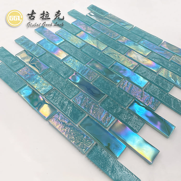 Gạch mosaic kính cầu vồng trang trí tường nội thất phòng tắm phòng khách