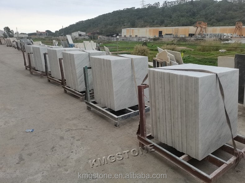 Tấm Đá Marble Onyx Carrara Trắng Hiện Đại cho Bếp & Vách TV, Tấm Lớn Đánh Bóng cho Biệt Thự