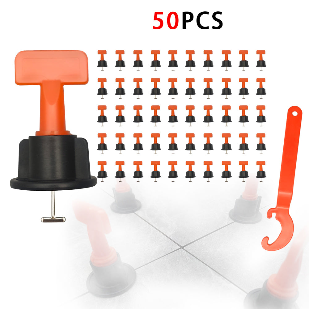 Bộ dụng cụ cân bằng gạch lát nền gốm sứ hiện đại, 50 chi tiết, có thể tái sử dụng (Khuyến mãi)