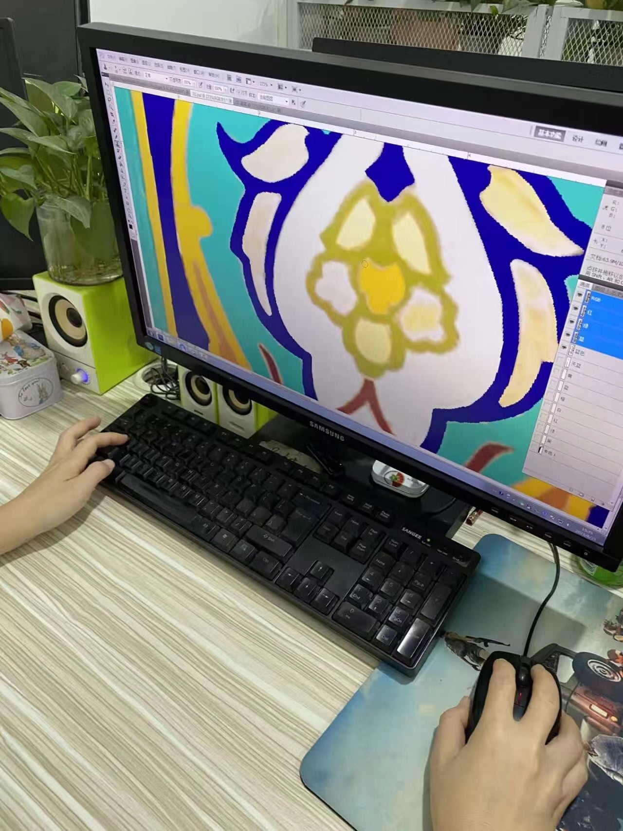 Tấm gạch men Hồi giáo 5x5 thủ công họa tiết tùy chỉnh, dùng để trang trí tường nội và ngoại thất làm đường viền