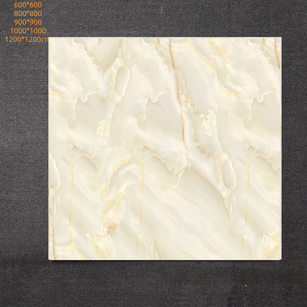 Gạch men toàn bộ bằng sứ Vitrified phong cách Nông thôn hiện đại màu vàng đồng 800x800mm cho phòng khách