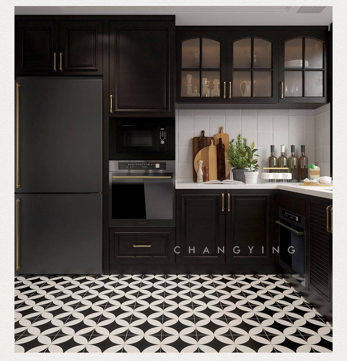 200x200mm Gạch ốp tường sứ họa tiết gạch bông, cách nhiệt, kháng khuẩn, chống trượt