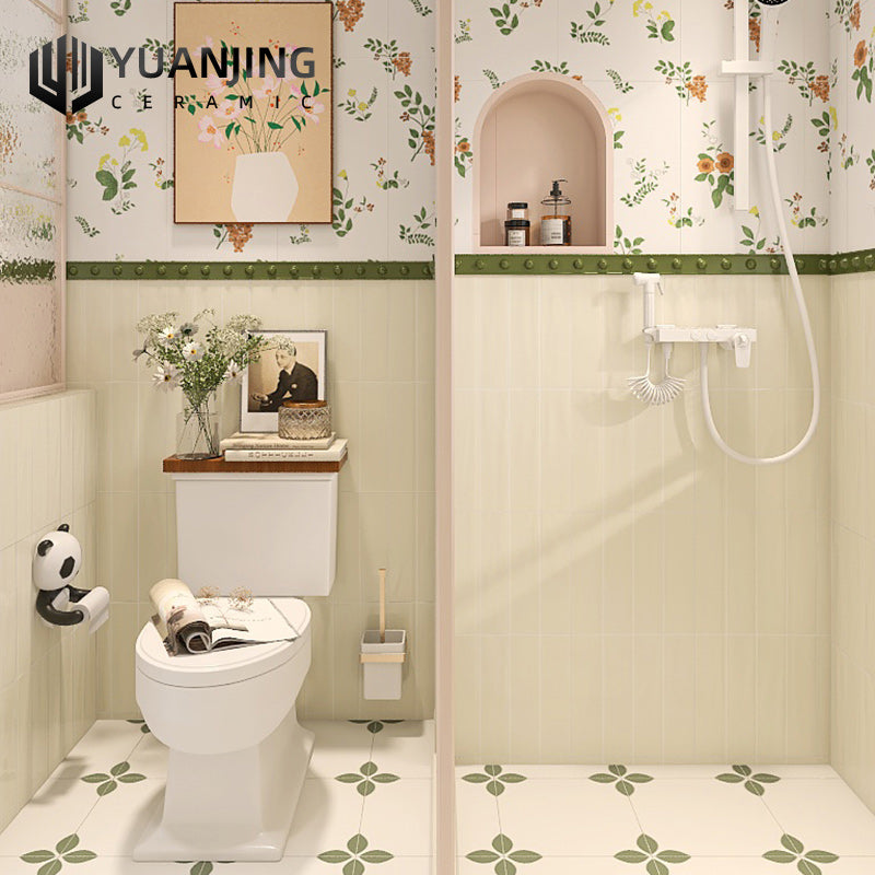 Gạch Ceramic 300x600mm Họa Tiết Phong Cách Kem Pháp Vân Móng Mèo Dùng Cho Tường Bếp, Phòng Tắm, Sàn Ban Công