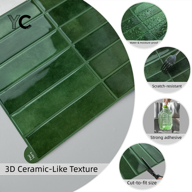 Gạch ốp bếp mosaic 3D tự dán - Chống thấm nước, hiện đại, chống tĩnh điện, bóc và dán trang trí nghệ thuật