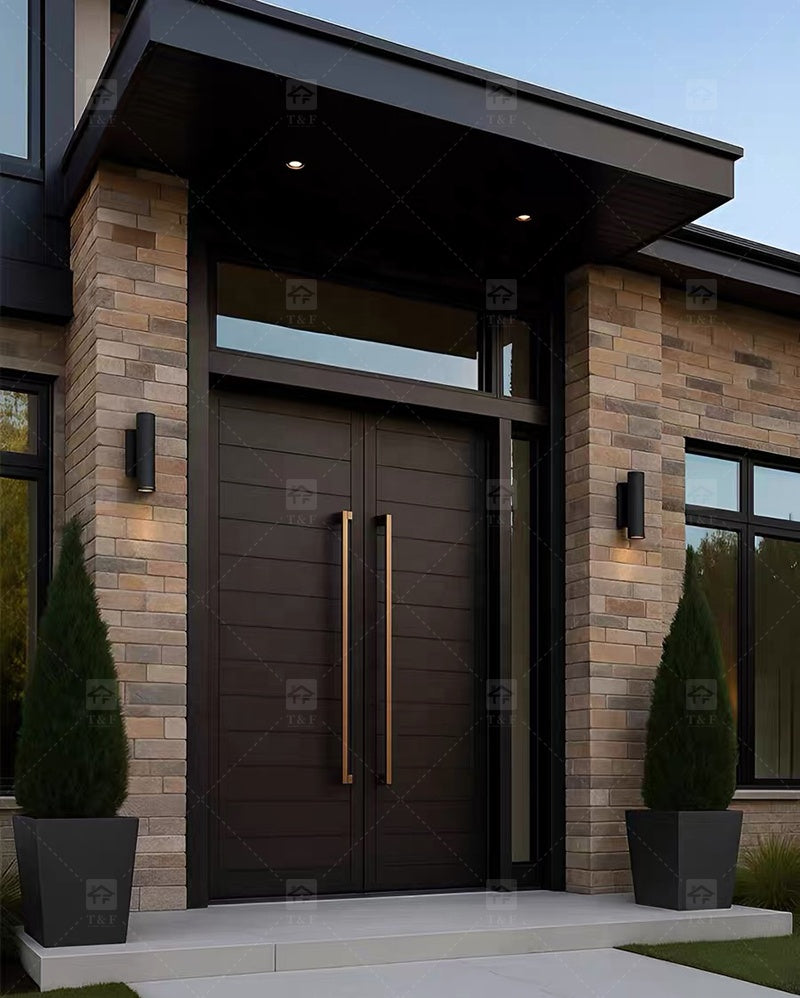 Cửa Chính Nhôm An Ninh Hoàn Thiện Chống Thấm Nước Phong Cách Hiện Đại Tối Giản