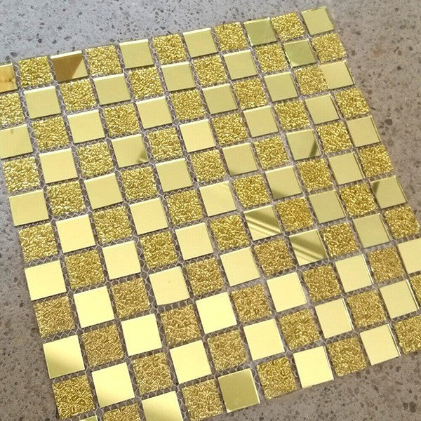 Gạch Mosaic Kính Tráng Gương Hình Kim Cương Vát Cạnh Màu Bạc Trừu Tượng Ốp Bếp Phòng Khách