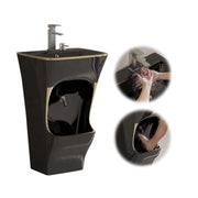 Bồn rửa mặt Hồi giáo Wuduwash hai tầng màu đen, bồn rửa chân Wudu Station lớn, bồn rửa Hồi giáo Wudhu, cầu chì Waschbeck