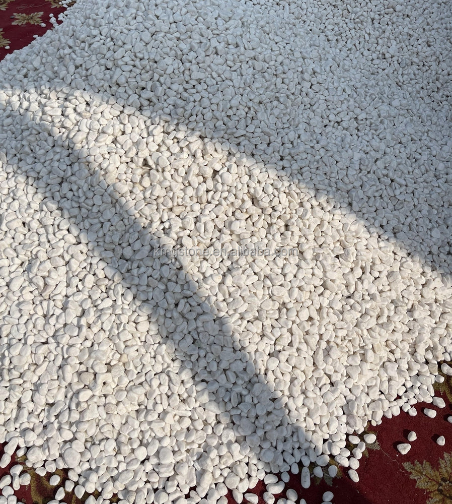 Đá cuội sỏi trắng tuyết tự nhiên dùng ngoài trời cho biệt thự và công viên