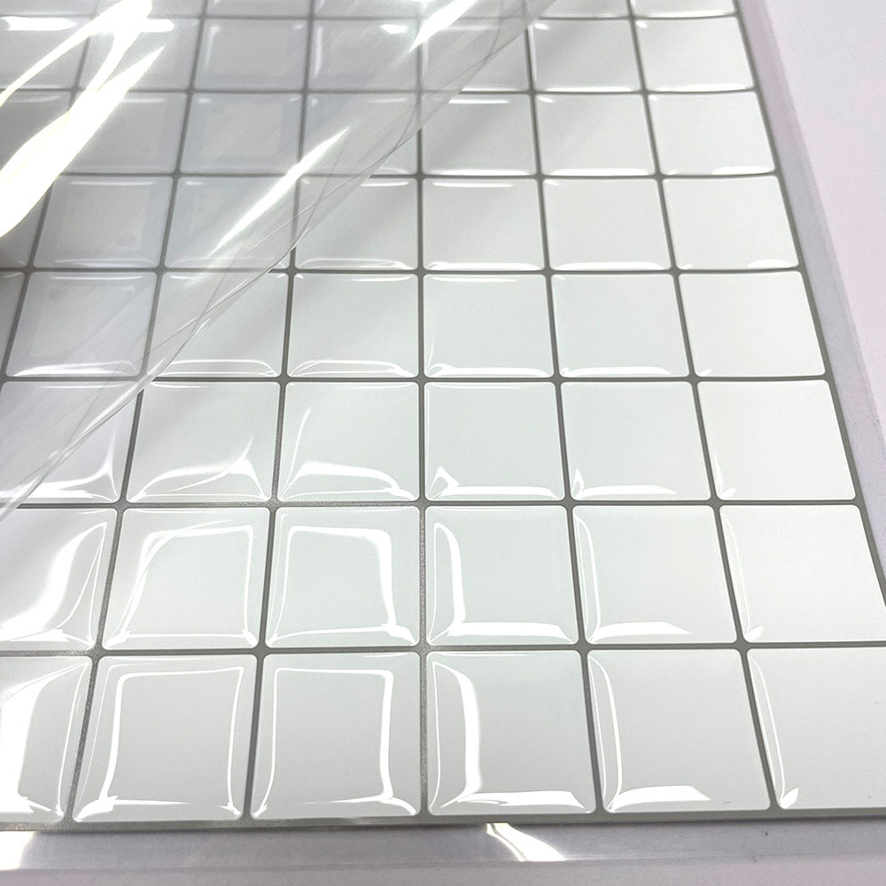 Mosaic Giấy Dán Tường Trắng Chống Thấm Bếp & Tắm