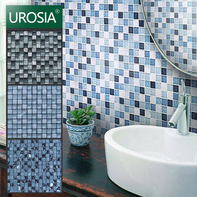 Phật Sơn Sot Sale Gạch mosaic kính vuông màu xanh dương nhạt cho hồ bơi, ốp tường bếp, nền tường nhà vệ sinh