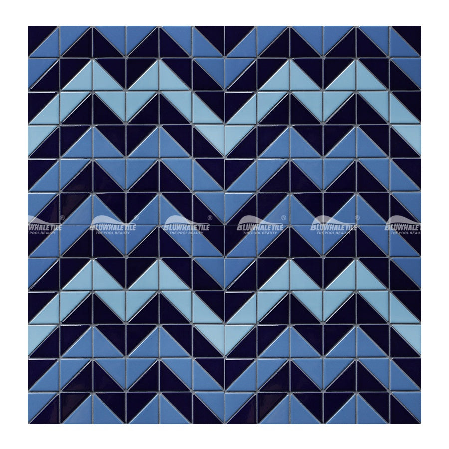 Gạch Mosaic Tam Giác Sứ Bể Bơi Ngoài Trời