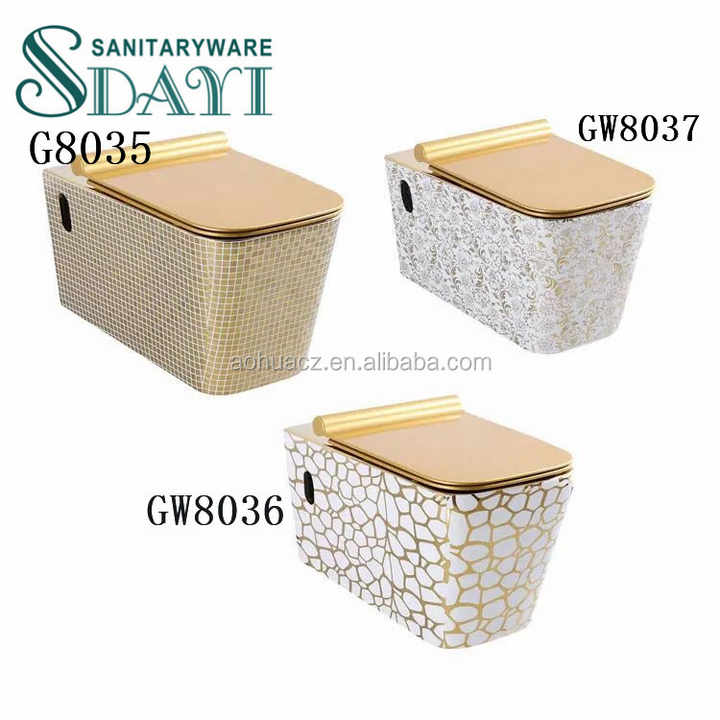 Bồn cầu treo tường bằng gốm sứ hình vuông Tornado không viền họa tiết  – Daisan Store