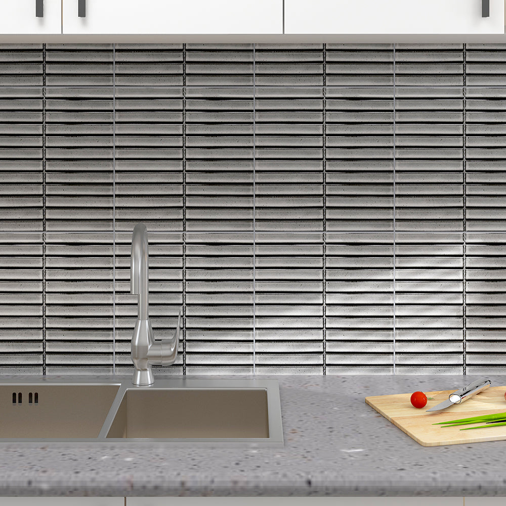 Gạch Mosaic China Kitchen Màu Xám Cho Sàn và Tường Bếp