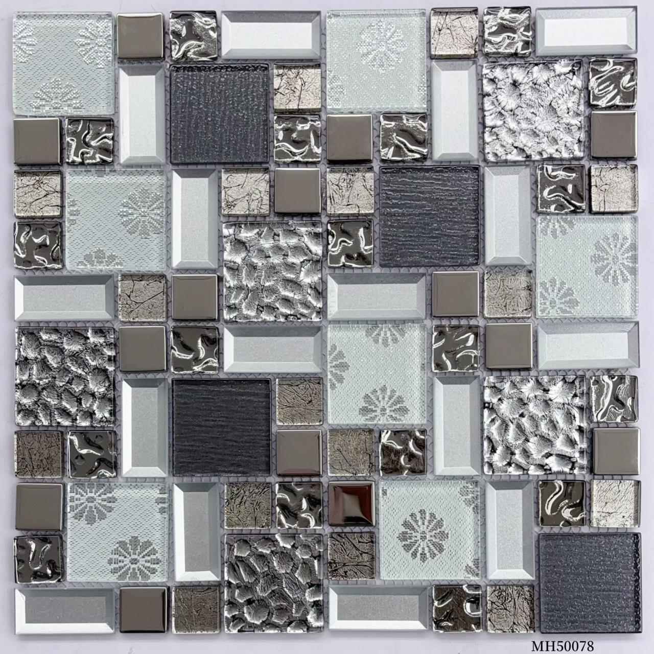 Gạch Mosaic Thủy Tinh Cắt Ngẫu Hứng Nghệ Thuật Dùng Cho Tường Nhấn Cửa Hàng Boutique