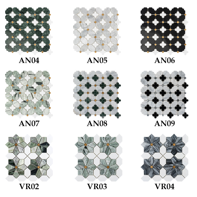 Mosaic Đá Cẩm Thạch Ốp Tường Và Lát Sàn Dự Án Khách Sạn Biệt Thự Trang Trí Họa Tiết Hoa Phối Màu Waterjet