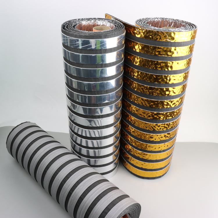 Miếng dán tường trang trí nhà cửa bề mặt PET chất lượng cao, màu vàng/bạc, tự dán, chống thấm nước.