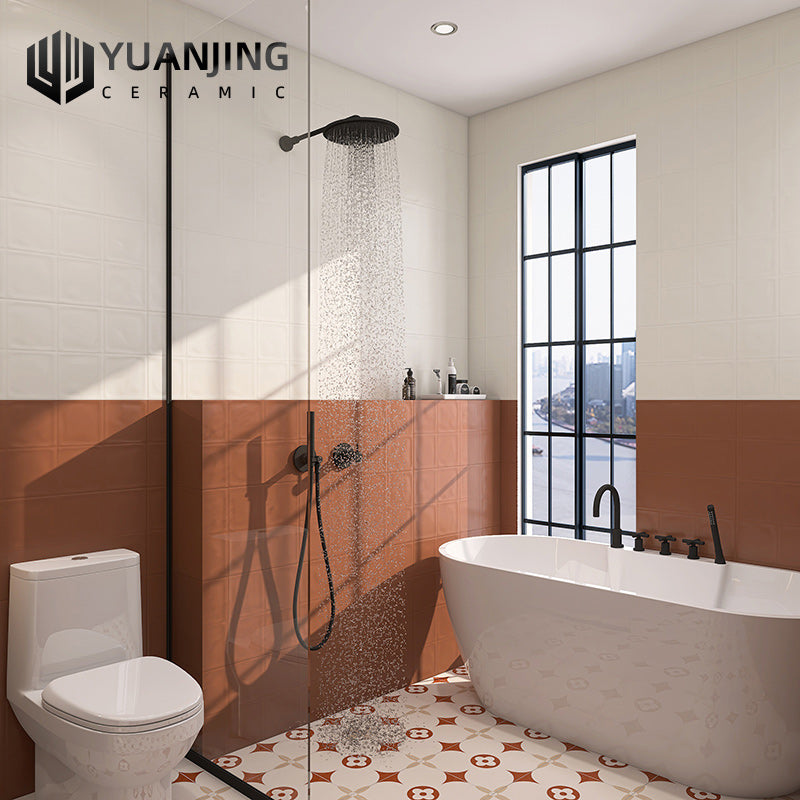 Gạch Sứ 300x600 Màu Kem Họa Tiết Ca-rô Toàn Sứ Caramel Pháp Dùng Cho Nội Thất Bếp, Phòng Tắm, Ban Công