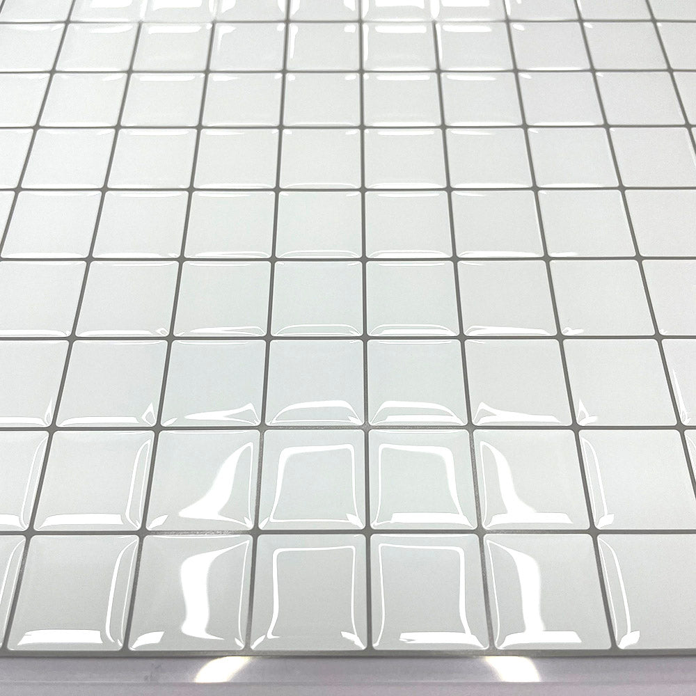 Mosaic Giấy Dán Tường Trắng Chống Thấm Bếp & Tắm