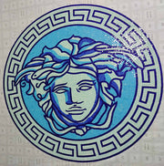 Tranh Kính Vuông VersaceStyle Medusa Nữ Thần Treo Tường