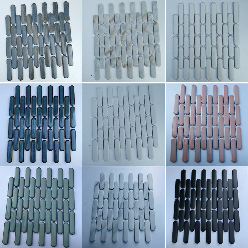 Gạch Mosaic Thiết Kế Đặc Biệt Kiểu Gạch Thủ Công Cắt Tia Nước 3D Ốp Tường Chống Bắn Bếp Và Hồ Bơi Kích Thước 23x98/15x145mm