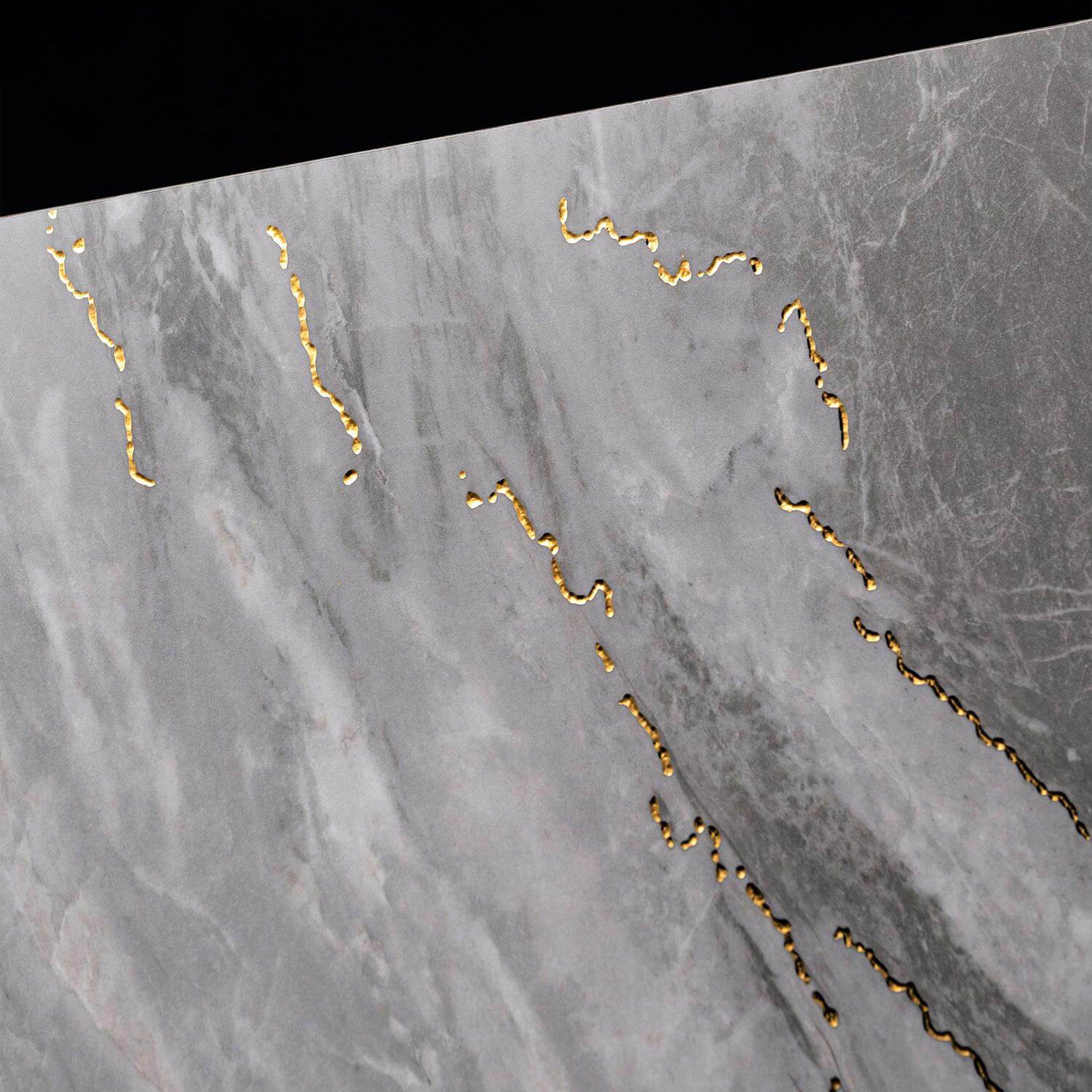 Gạch lát Sang trọng Chống trượt Dát vàng Vân đá cẩm thạch dành cho Cầu thang biệt thự hiện đại trong nhà, căn hộ và Thiết kế nội thất hiện đại