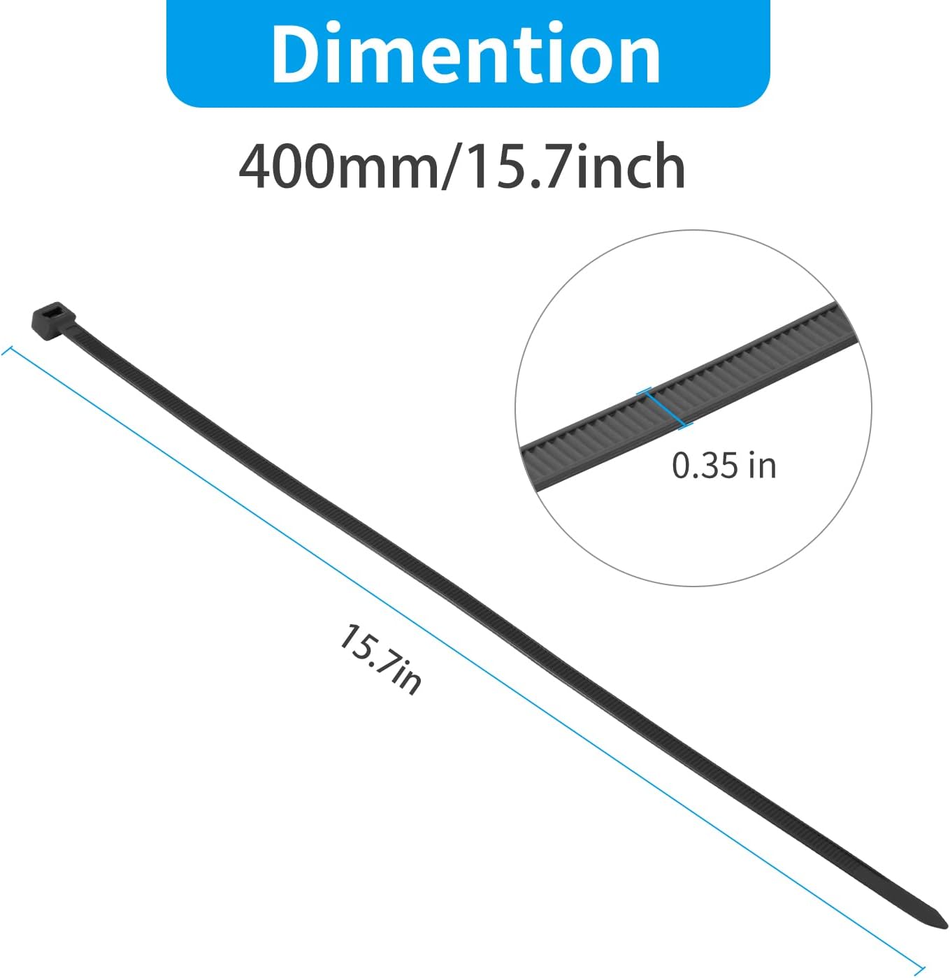 Dây buộc nhựa XINGO 16 inch màu đen chống tia UV