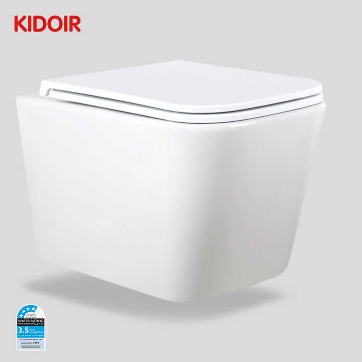 Bồn cầu sứ liền khối Siphonic dành cho nữ, vật dụng vệ sinh nhà vệ sinh bằng sứ treo tường