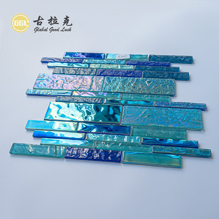 Gạch mosaic thủy tinh dải pha lê cầu vồng trang trí tường và hồ bơi