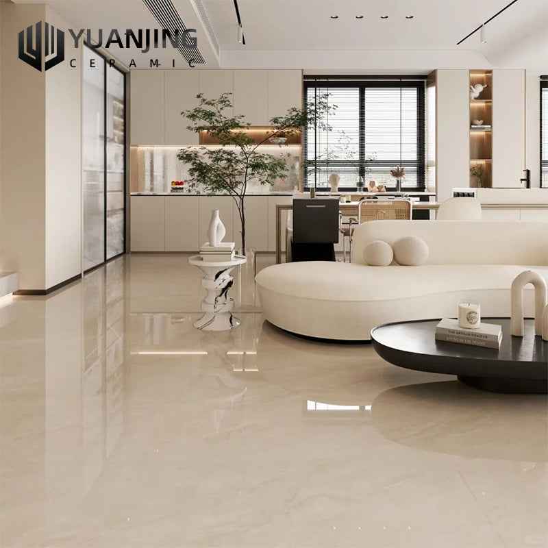 Gạch Porcelain Lát Sàn Bóng Vân Đá Cẩm Thạch Phật Sơn 750x1500mm, Khổ Lớn, Chống Trượt, Chống Mài Mòn Dùng Cho Phòng Khách, Khách Sạn, Biệt Thự