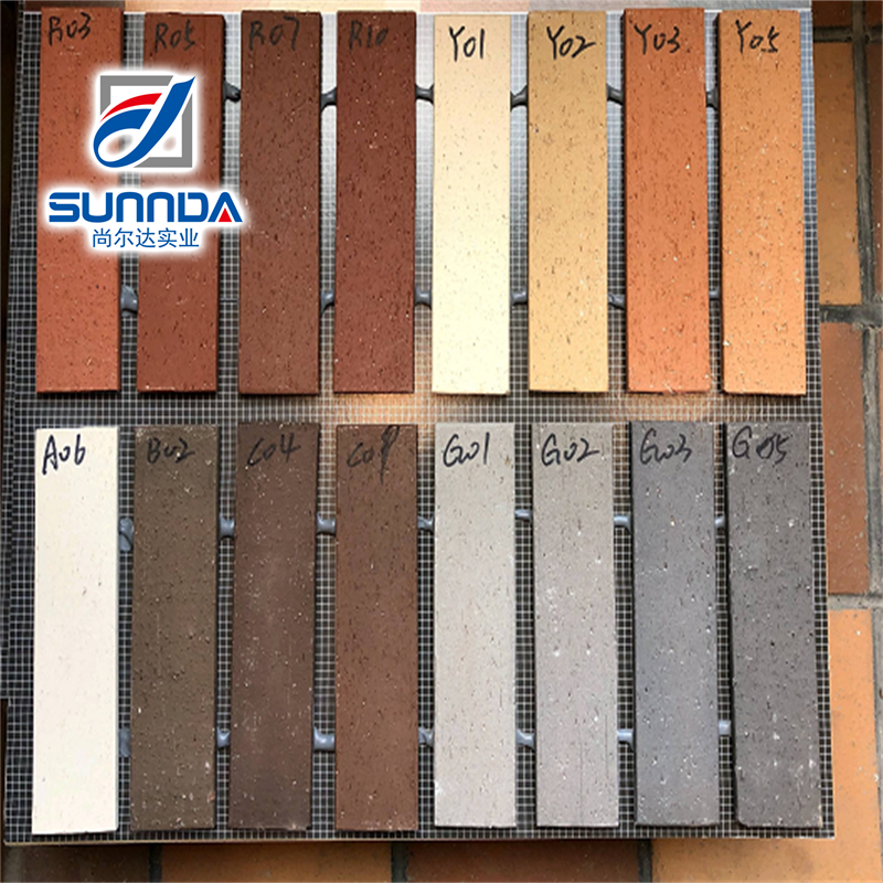 Gạch Ceramic Clinker ốp Tường Ngoại thất, Thiết kế Vân Gạch, Màu Đơn Sắc Chuyển Màu, Bề Mặt Mờ Chống Trượt, Trang Trí Mảnh Nhỏ 60X240X10