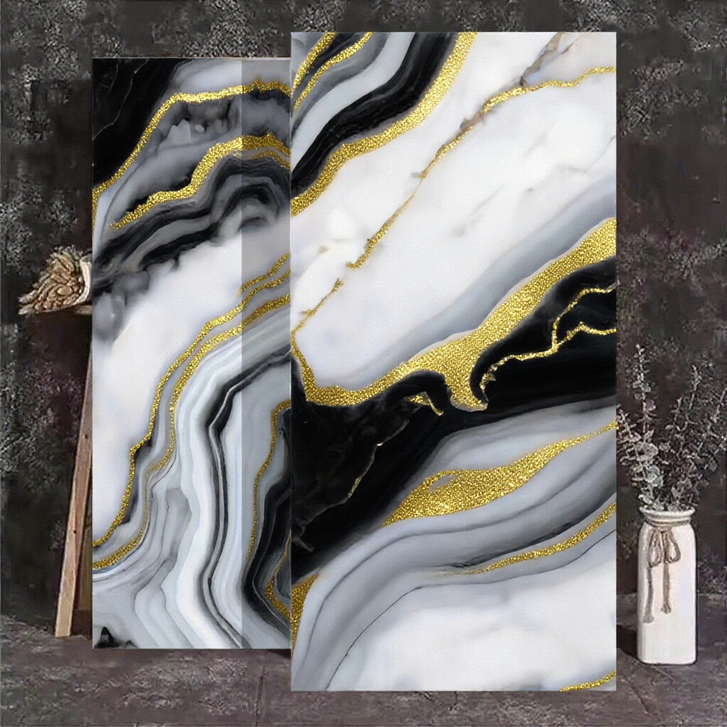 Gạch tráng men xanh vàng cho trang trí tường biệt thự, căn hộ hiện đại, phòng khách, phòng ăn, phòng tắm và sàn nghệ thuật mạ vàng đầy màu sắc.