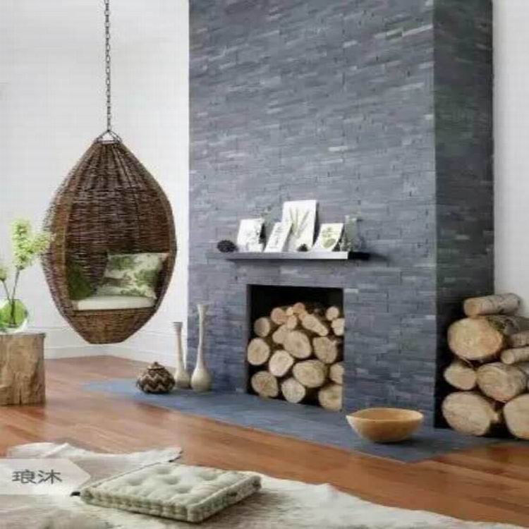 Tấm đá phiến veneer thạch anh đen tự nhiên dùng cho phòng tắm và khách sạn, hoàn thiện bề mặt tách lớp.