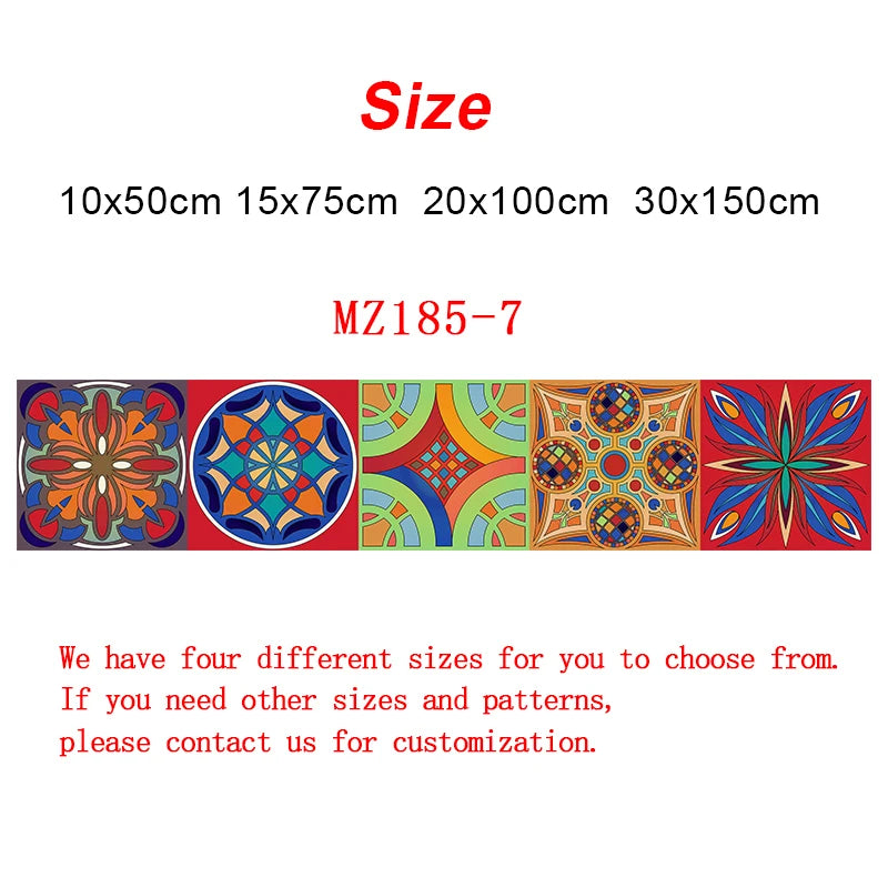 Gạch Dán Trang Trí Mandala Đa Màu Sọc Dán Tường Chống Thấm