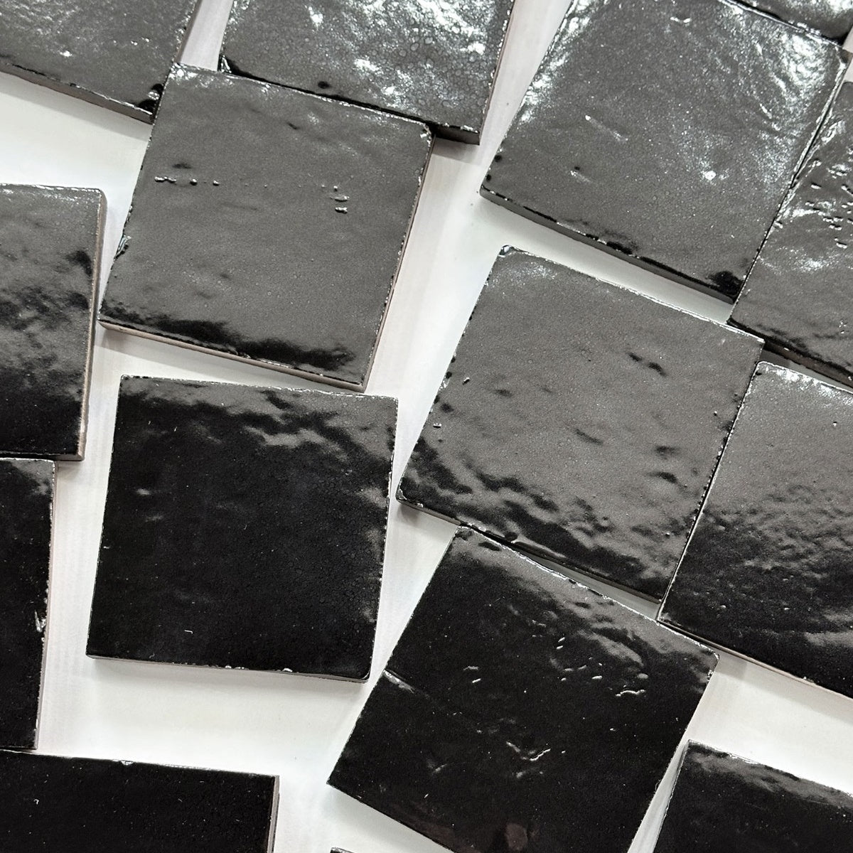 Gạch Thủ Công Ma-rốc Đen Bóng Loại Viền Cao Cấp Dùng Cho Tường Nội Thất, Sàn Trang Trí Kháng Khuẩn Cho Phòng Tắm, Nhà Bếp