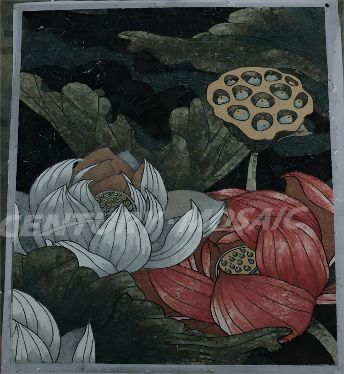 Tranh Khảm Đá Tự Nhiên Thủ Công Centurymosaic Hoa Văn Đẹp