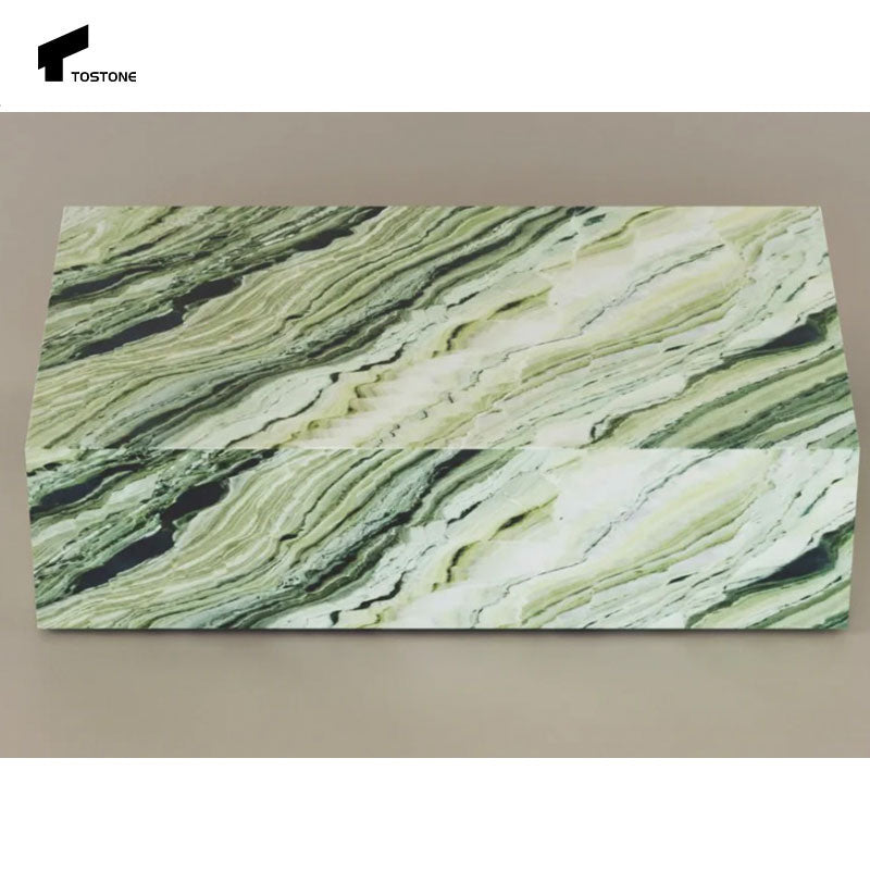 Tostone Nội thất phòng khách Bàn trà đôn đá cẩm thạch tự nhiên xanh lá trang trí nội thất nhà ở, biệt thự