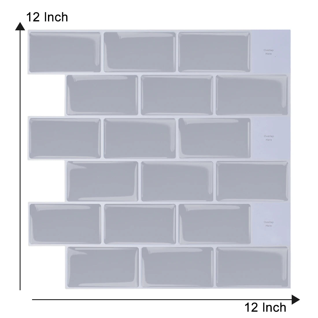 Dán Tường Backsplash 3D Metro Hiện Đại 12x12 Inch Tự Dính
