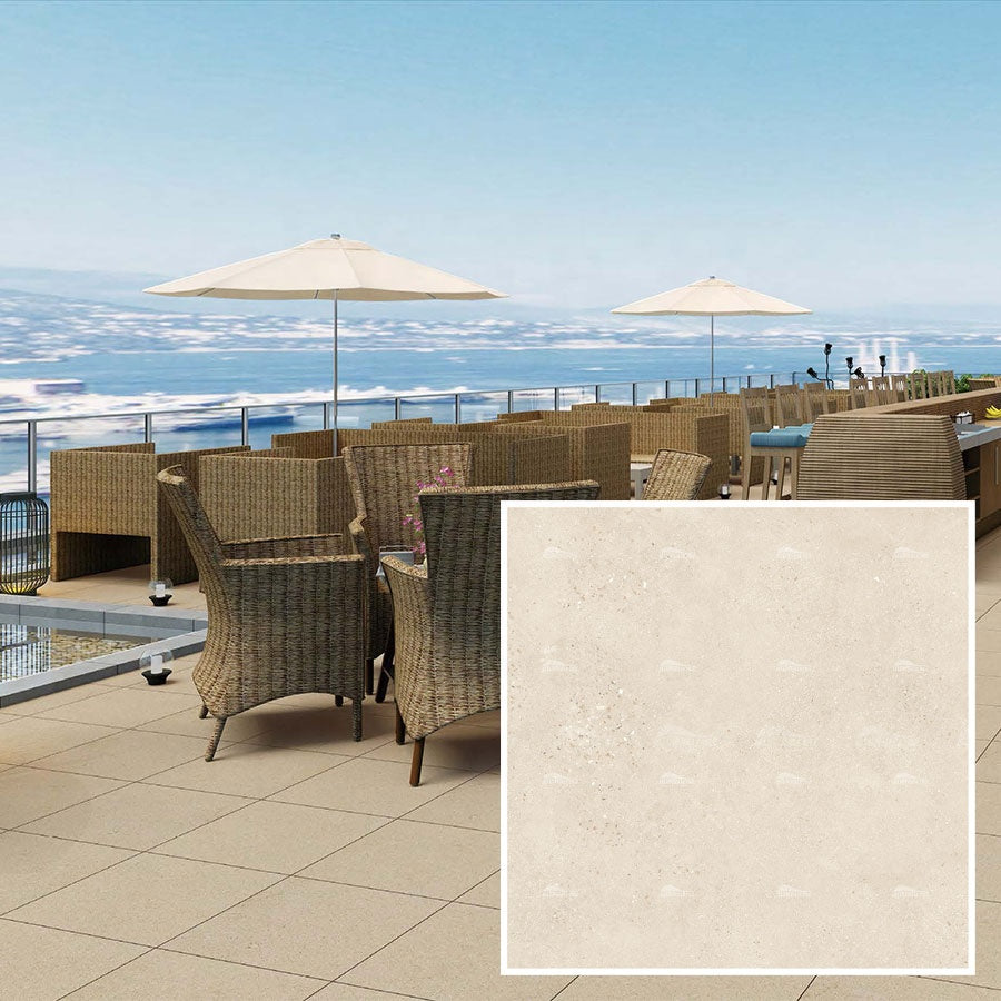 Gạch lát nền ngoài trời men mờ chống trơn, chịu lực cao, khổ 600x600, giá nhà máy Phật Sơn