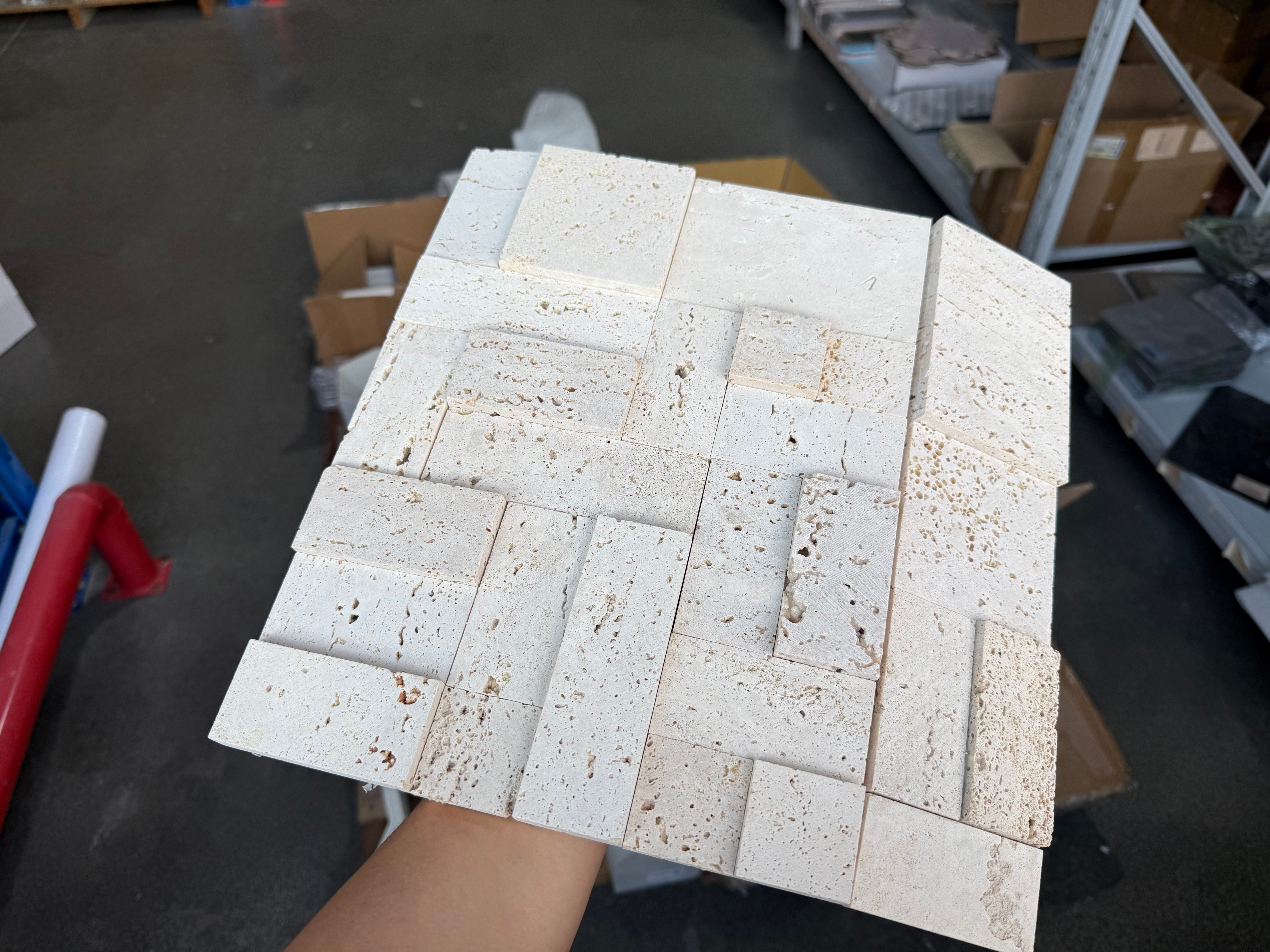 STEPS Gạch Mosaic Đá Tự Nhiên Marble Sóng cho Tường Nội Thất, Phòng Tắm, Phòng Khách, Khách Sạn, Biệt Thự