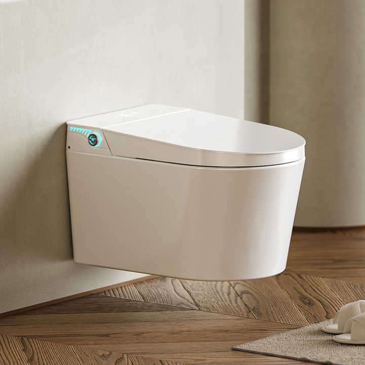 Thiết bị vệ sinh bằng sứ khách sạn Bồn cầu một khối dài Bồn cầu xả siphon gắn sàn Bộ thiết bị vệ sinh