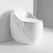 Bán chạy Thiết bị vệ sinh hình quả trứng bằng đá cẩm thạch Siphon Nhà vệ sinh phòng tắm Wc Commode Gạch lát sàn gắn bồn cầu một khối