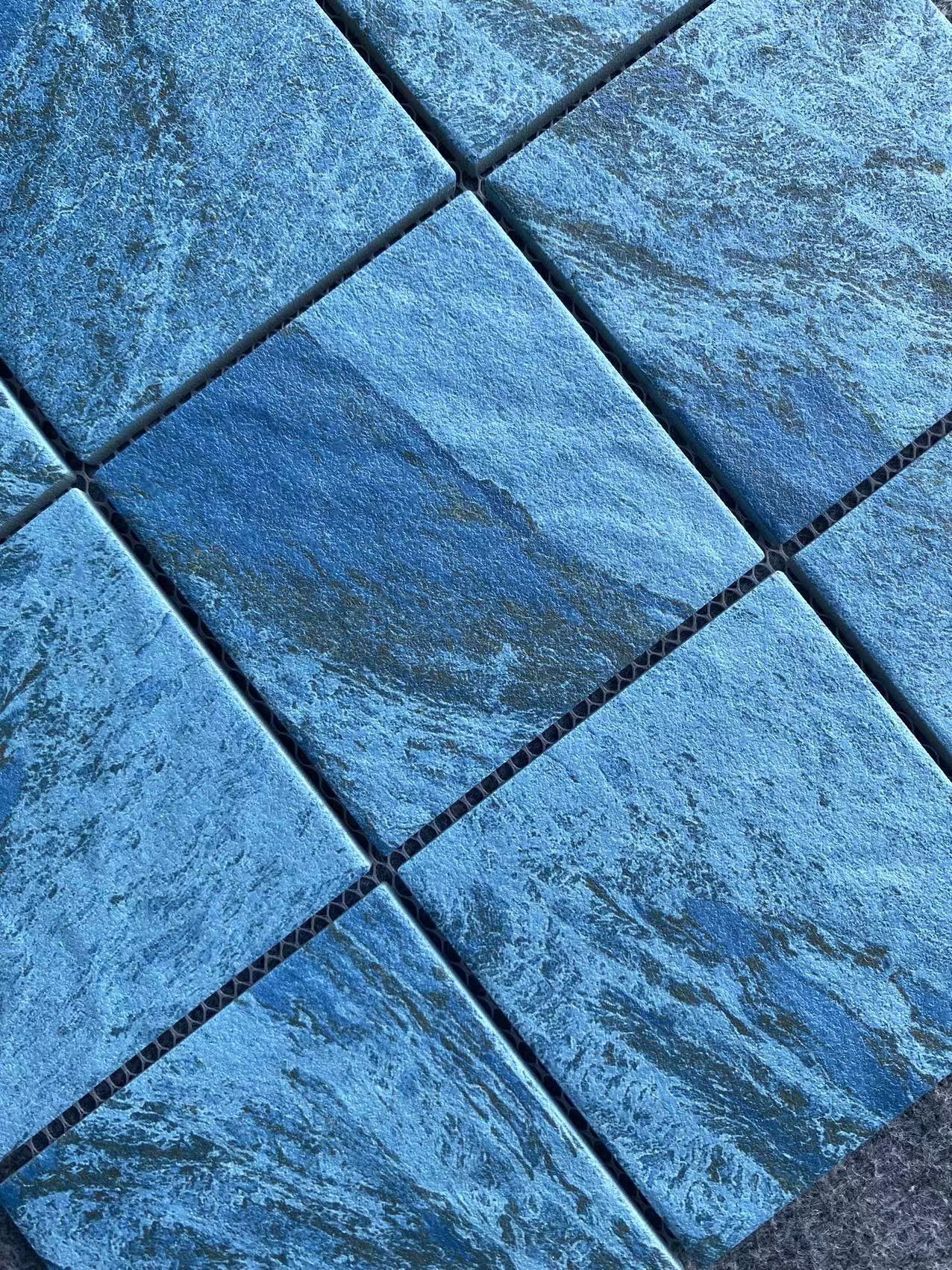 Gạch sứ mosaic men gốm xanh lục vân đá Sukabumi cho hồ bơi