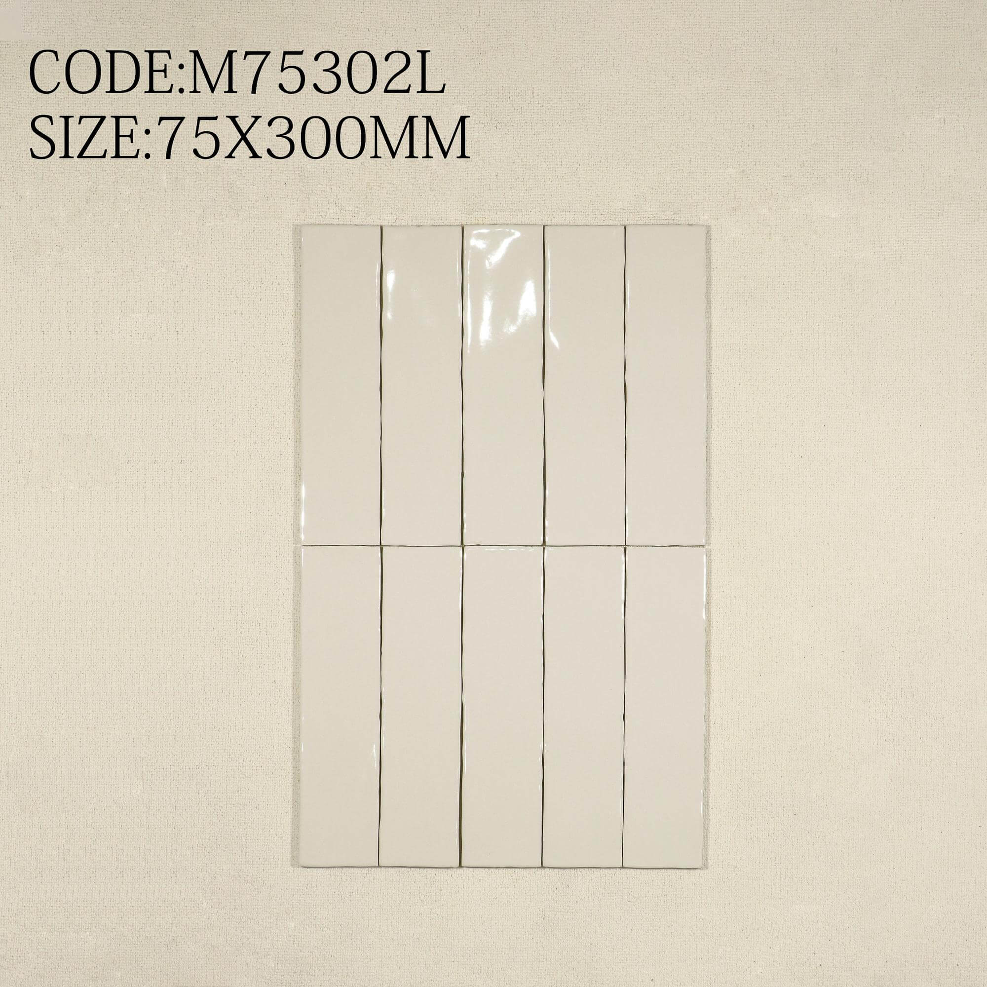 Gạch mosaic gốm sứ trang trí tường kiểu gạch thẻ cạnh lượn sóng