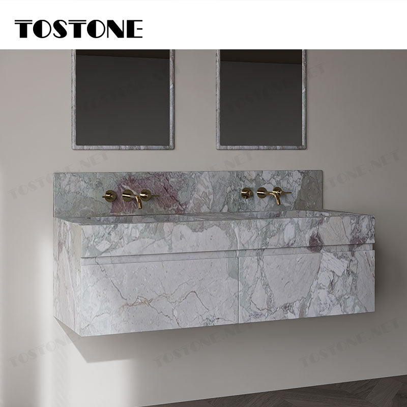 Tostone 2026 Tủ lavabo treo tường Cẩm thạch xanh lá Springs