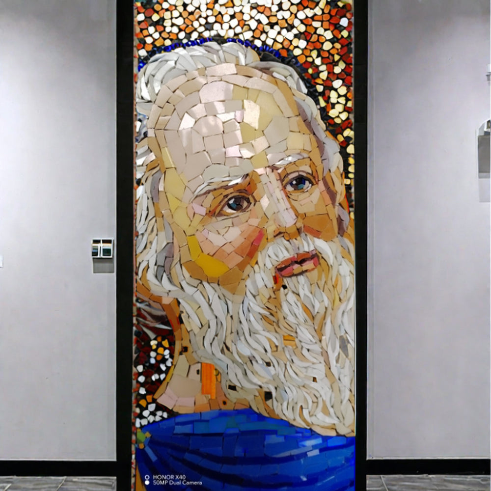 Tranh khảm mảnh nhỏ thủ công trang trí hành lang phòng khách hiện đại sang trọng