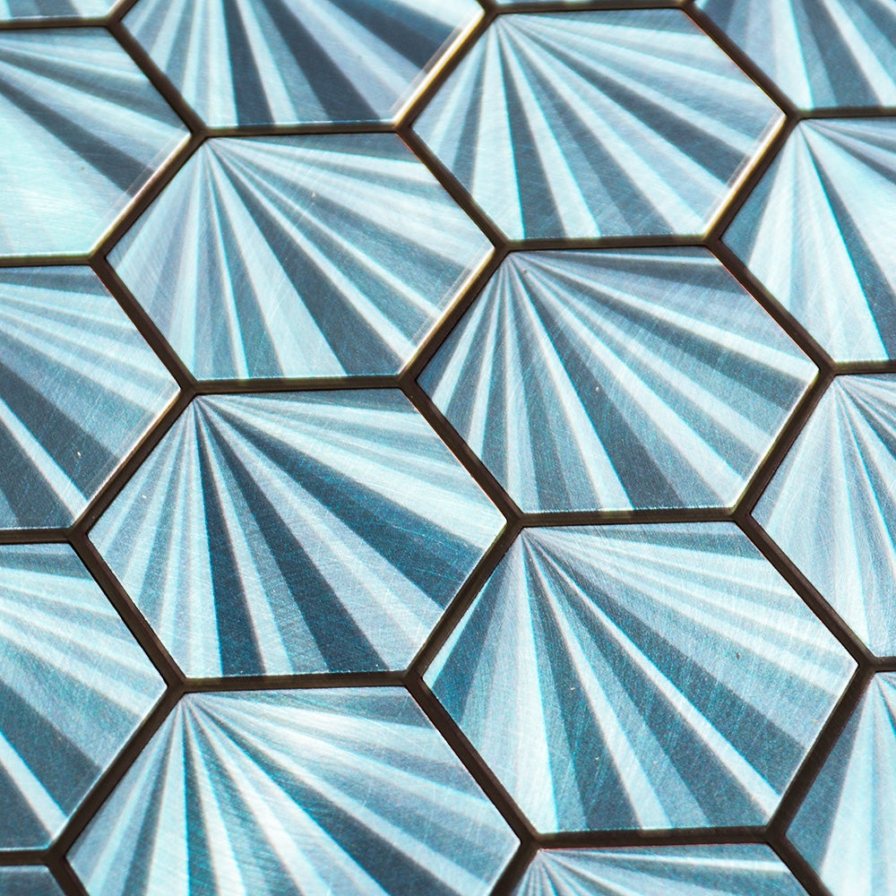 Gạch ốp tường mosaic hình lục giác bóc dán cho bếp trang trí tường