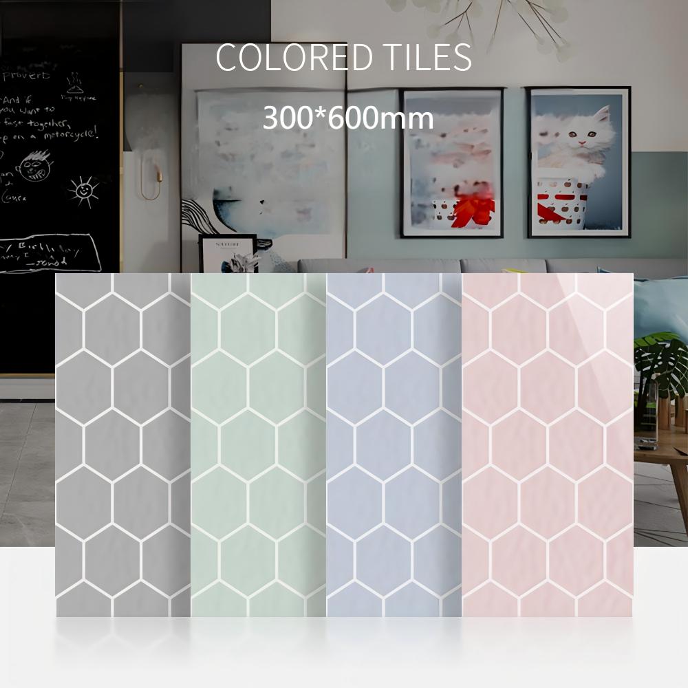 Gạch ốp tường nội thất gốm sứ kẻ ca rô tối giản có màu bếp, phòng tắm, nhà vệ sinh 300X600MM