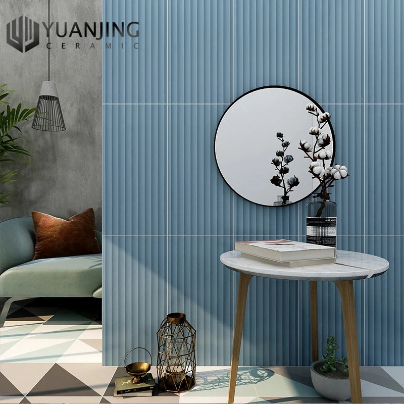 Gạch ốp tường 300x600mm gợn sóng hồng