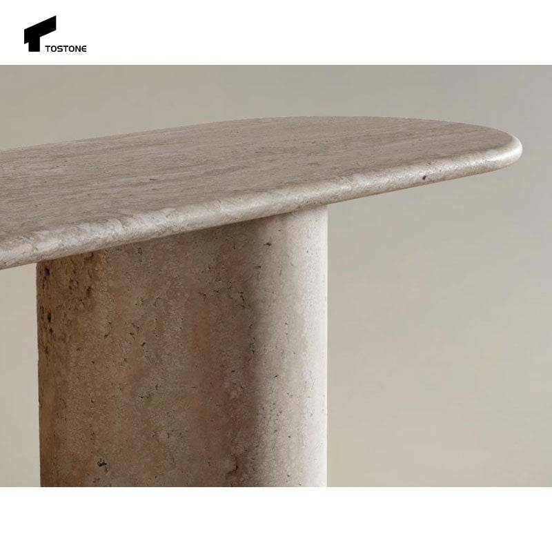 Nội thất Tostone Interiors Bàn console đá Travertine tự nhiên lối vào, trang trí phòng khách, nhà ở, biệt thự